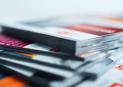 Stack of Printed Flyers, Brochures, or Business Cards